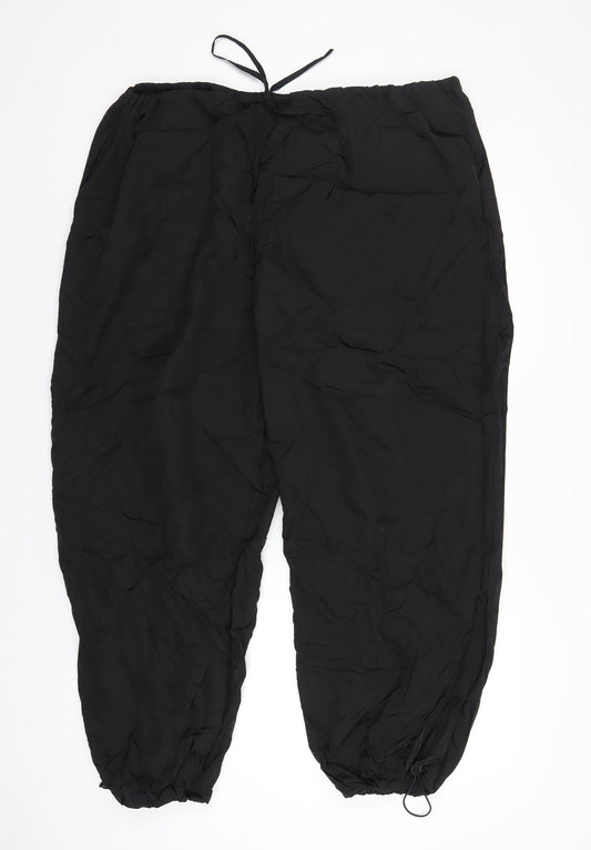 Womens UK Size 16 PRETTYLITTLETHING Regular Fit Black Trousers