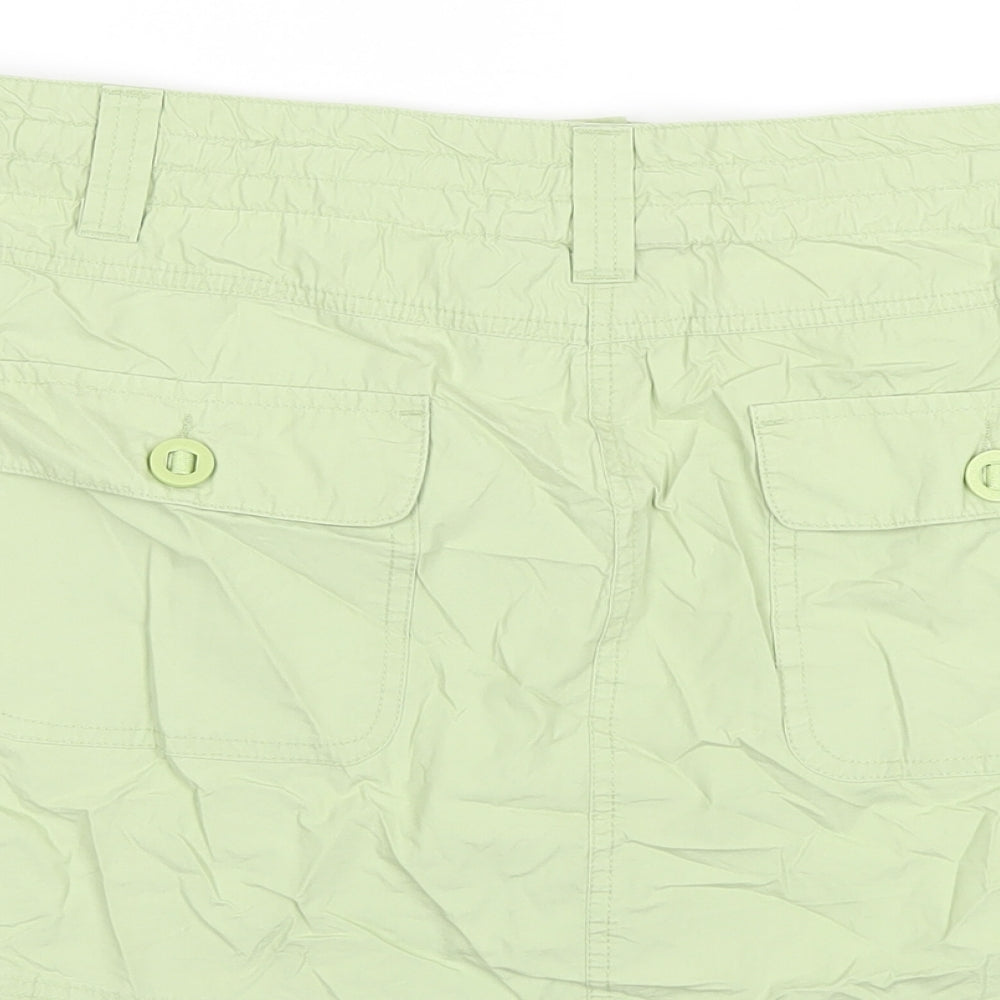 Dorothy Perkins Womens Green Cotton A-Line Skirt Size 14 Zip