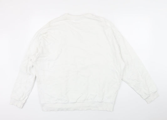 Womens UK Size L ASOS White Pullover Sweatshirt