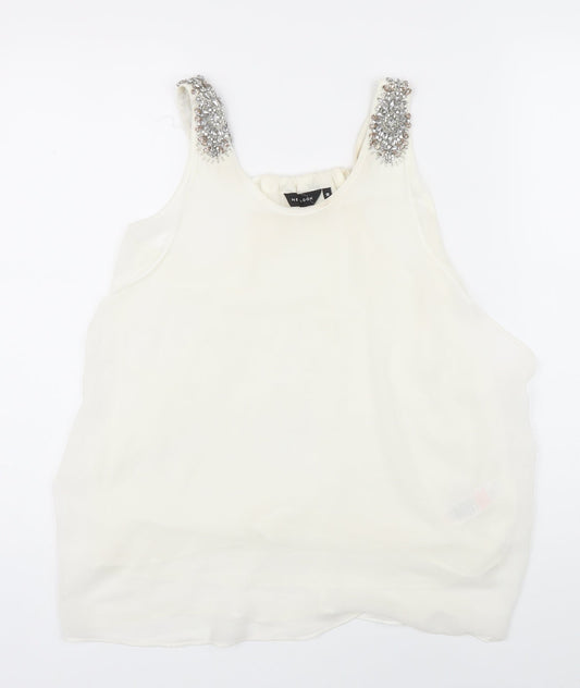 Womens UK Size 10 New Look Ivory Camisole Blouse