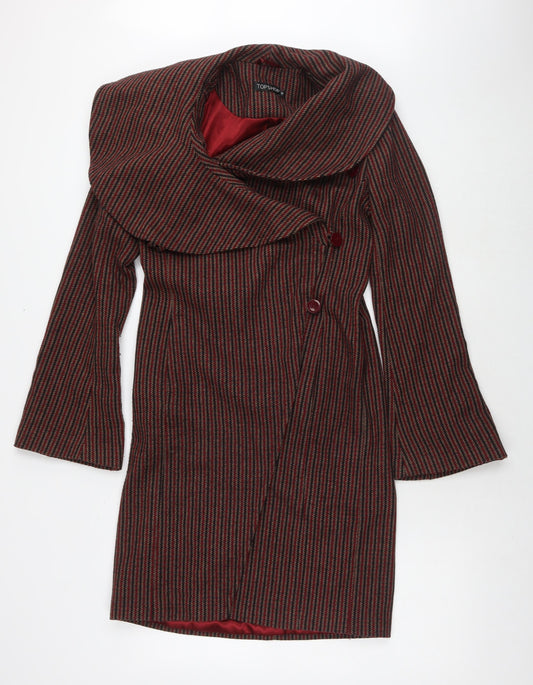 Womens UK Size 10 Topshop Red Overcoat