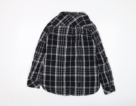 Womens UK Size 12 Red Herring Black Basic Button-Up