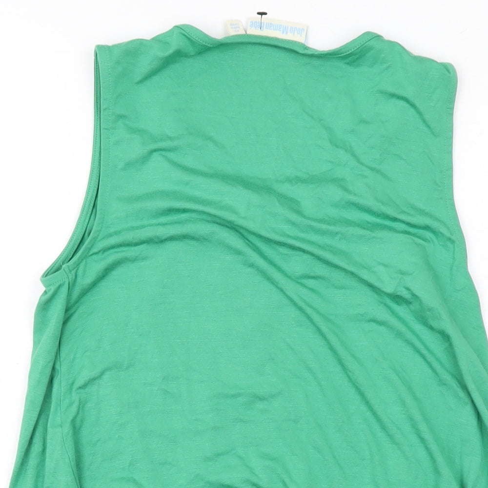 Womens UK Size XS JoJo Maman Bébé Green Basic Tank