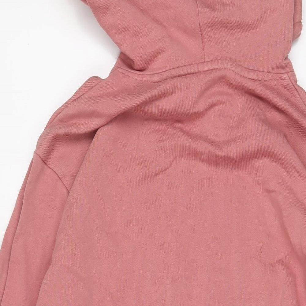 Reebok Womens Pink Cotton Pullover Hoodie Size M Pullover - Logo, Embroidered