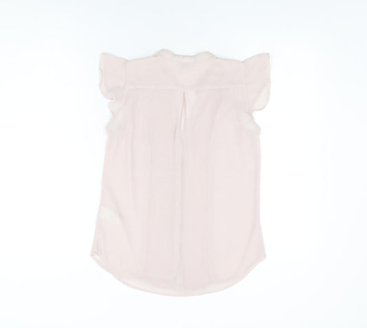 Womens UK Size 6 H&M Pink Basic Button-Up