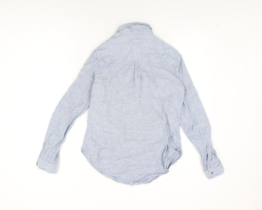 Womens UK Size 10 Dorothy Perkins Blue Basic Button-Up