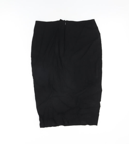 ASOS Womens Black Viscose Straight & Pencil Skirt Size 10 Zip
