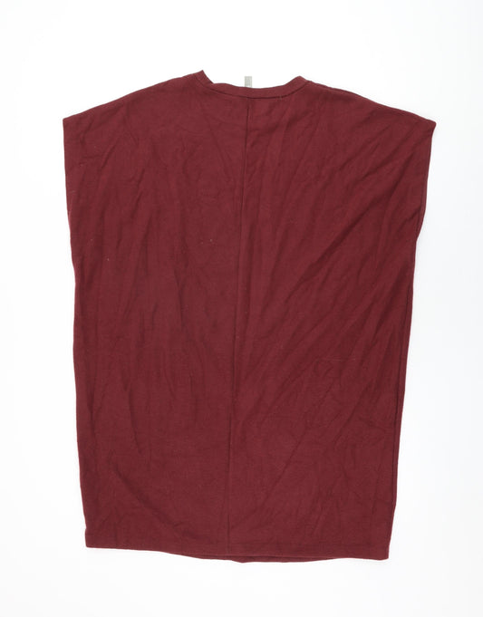 ASOS Womens Red Polyester Shift Size 14 Round Neck Pullover