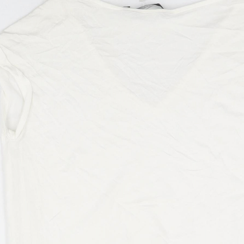 Womens UK Size 10 New Look White Basic T-Shirt