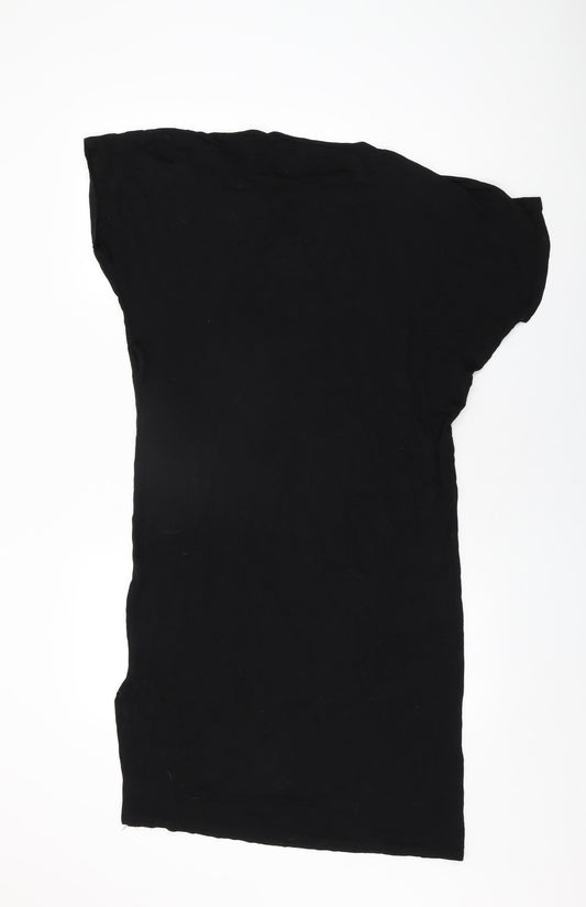 Boohoo Womens Black Viscose Shift Size 12 Round Neck Pullover
