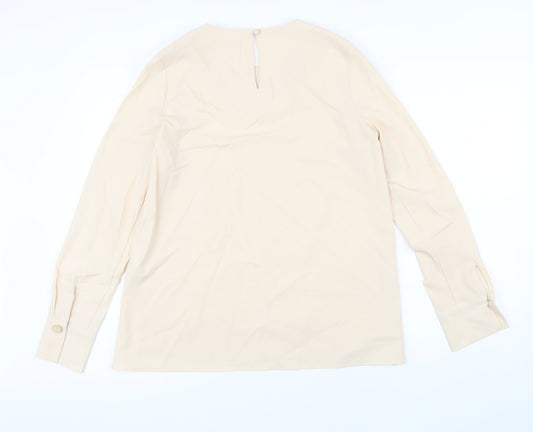 Womens UK Size 8 Warehouse Beige Tunic Blouse