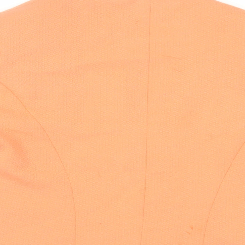Brand and care label for Principles women’s orange jacket blazer, size UK 12, - open