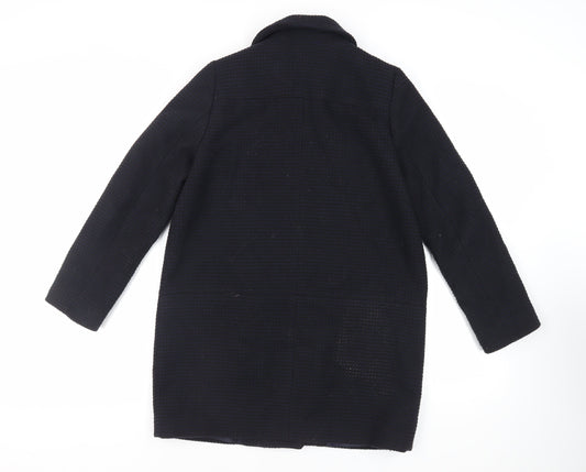 Womens UK Size 12 Debenhams Black Overcoat