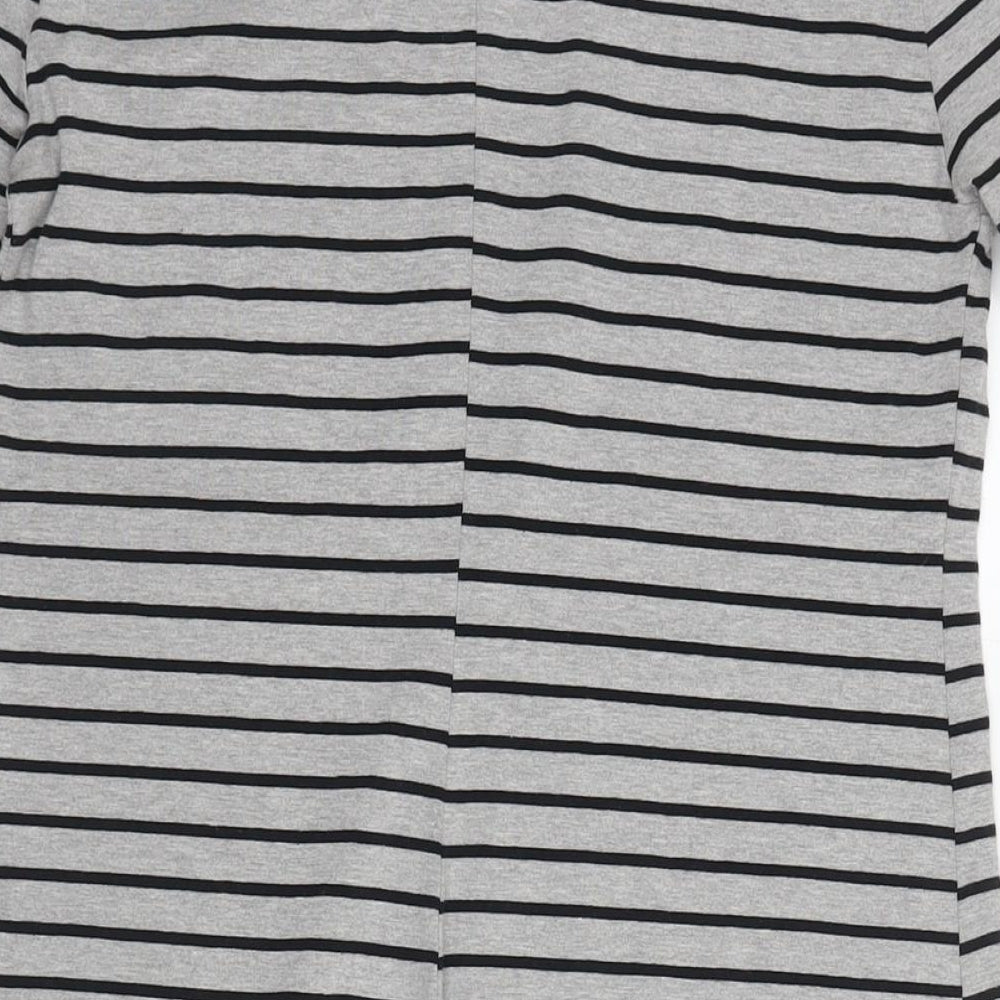 Philosophy Womens Grey Striped Cotton T-Shirt Dress Size M Round Neck Pullover