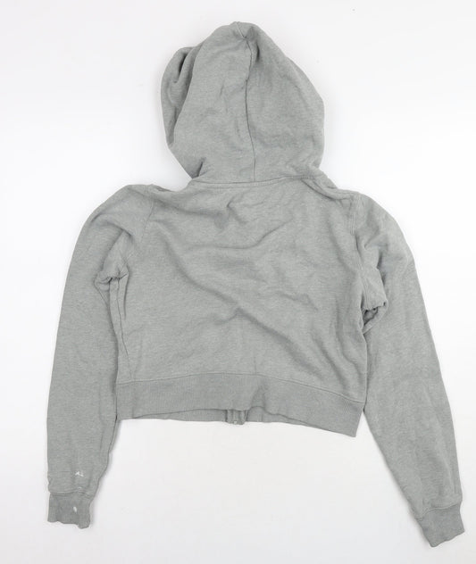 Hollister Womens Grey Cotton Full Zip Hoodie Size M Pullover