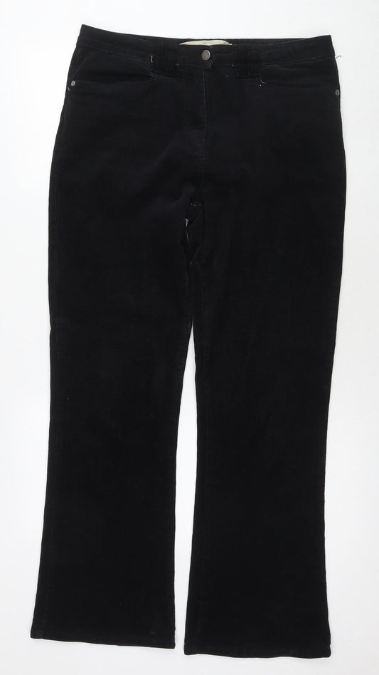 Womens UK Size 14 Editions Regular Fit Black Trousers
