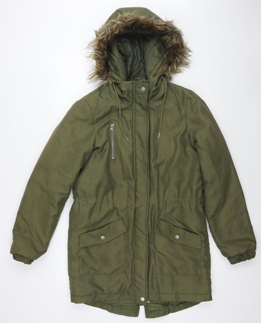 Womens UK Size S Noisy may Green Puffer Jacket