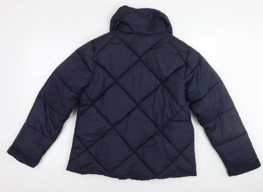 Maine Womens Blue Quilted Jacket Size 12 Zip