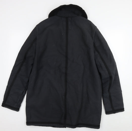 Gap Womens Black Overcoat Coat Size S Zip