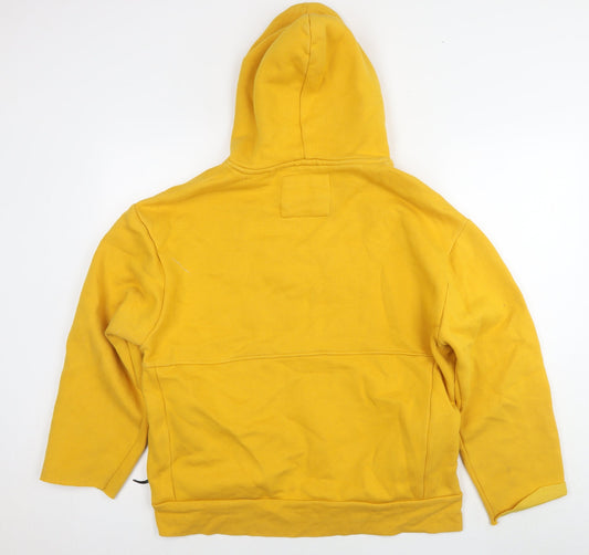 Womens UK Size L Pull&Bear Yellow Pullover Hoodie