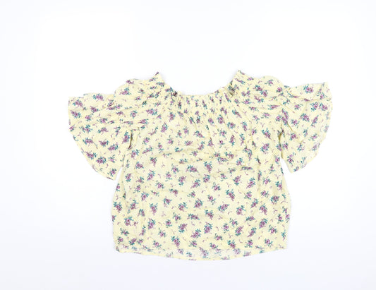 Womens UK Size 8 New Look Yellow Basic T-Shirt
