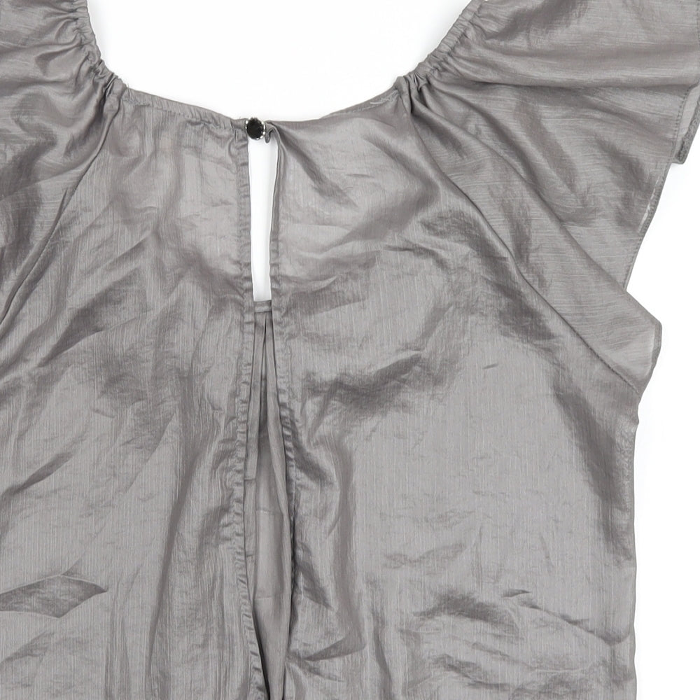 Womens UK Size 8 River Island Grey Basic Blouse