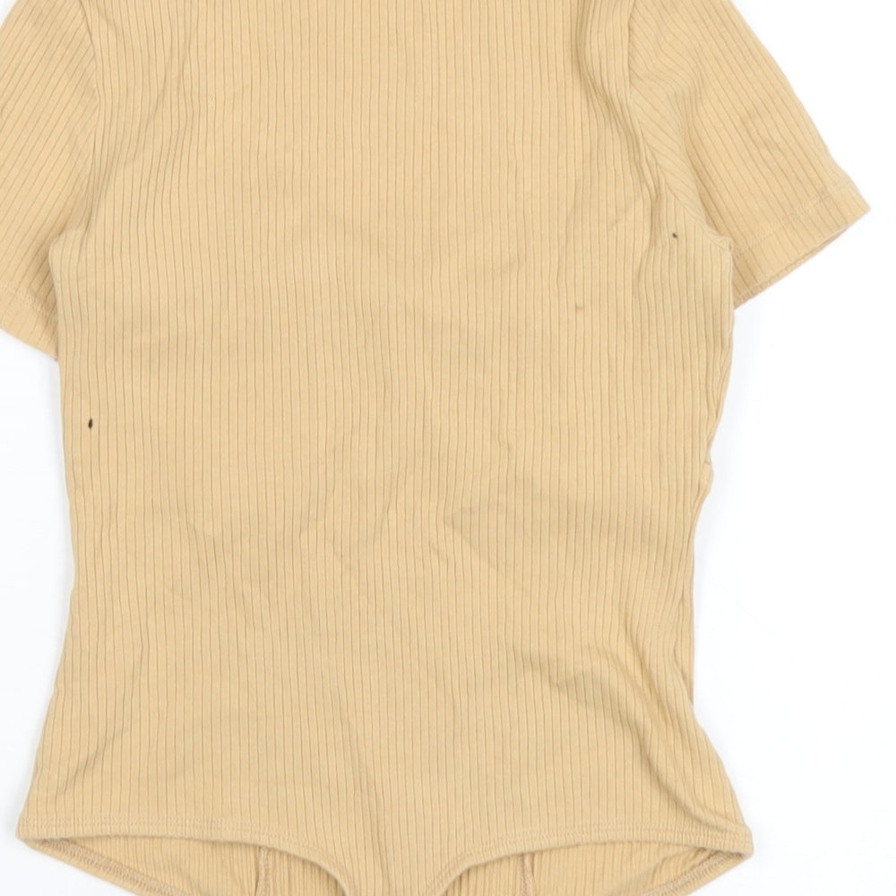 Womens UK Size 8 ASOS One-Piece Beige Bodysuit