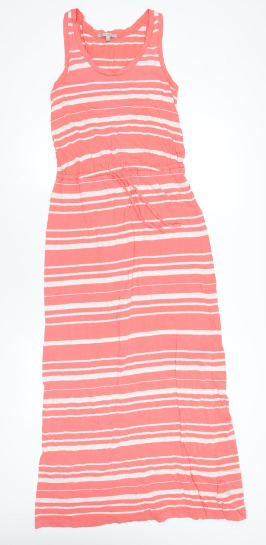 Gap Womens Pink Striped Cotton Tank Dress Size S Scoop Neck Pullover