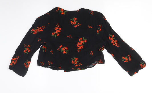 Womens UK Size UK 10 New Look Black Cropped Blouse