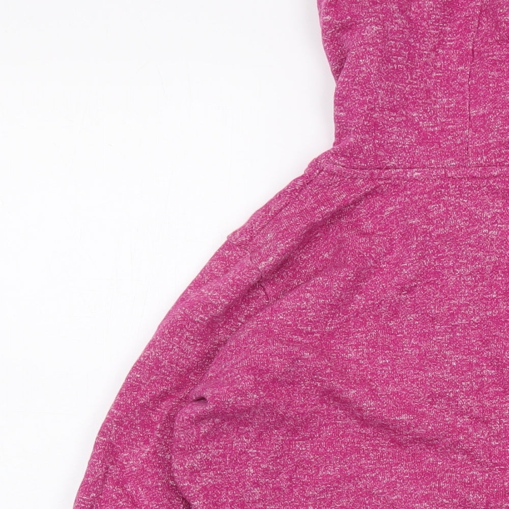 Maine Womens Pink Cotton Full Zip Hoodie Size 8 Zip
