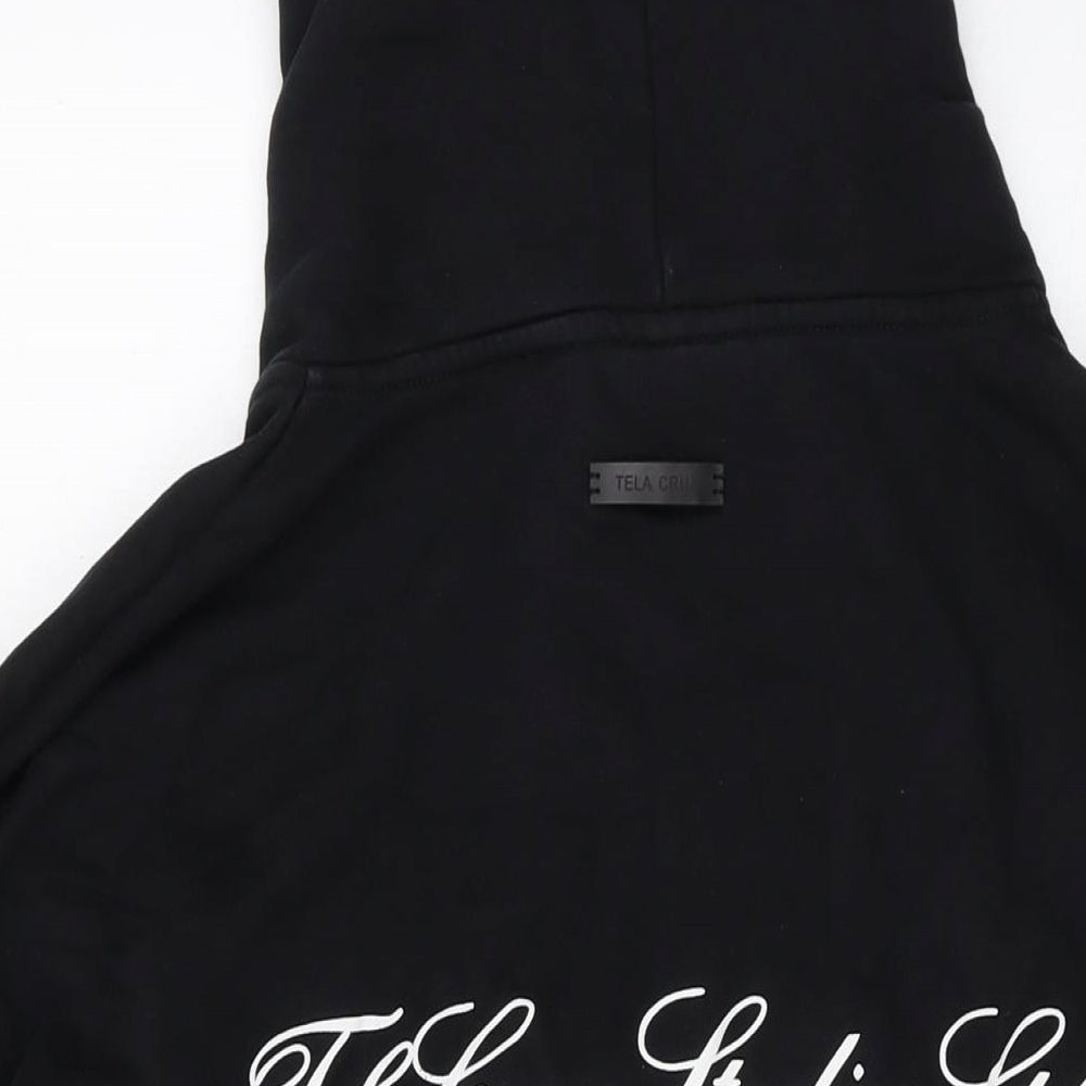 Tela Cruz Mens Black Cotton Pullover Hoodie Size L