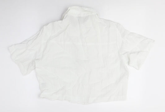 Womens UK Size XS H&M White Classic Button-Up