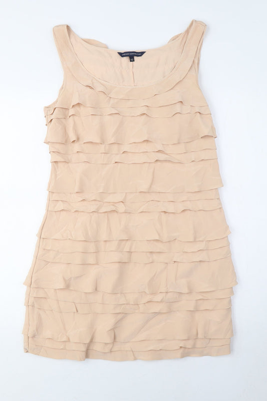 Additional front view of French Connection Beige Women's Shift Dress, size 10