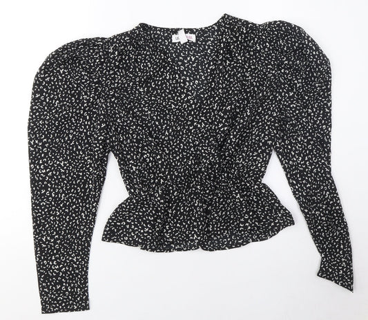 Womens UK Size M Urban Bliss Black Wrap Blouse