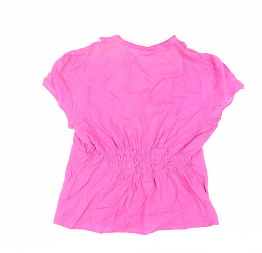 Womens UK Size 16 Marks and Spencer Pink Basic Button-Up