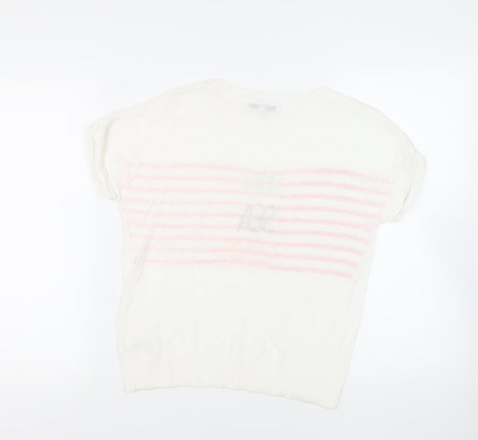 Womens UK Size 10 NEXT White Pullover Jumper