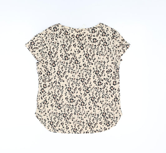 Womens UK Size XS H&M Beige Basic T-Shirt