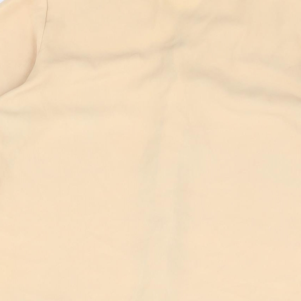 CMN Womens Beige Polyester Basic Button-Up Size M Round Neck