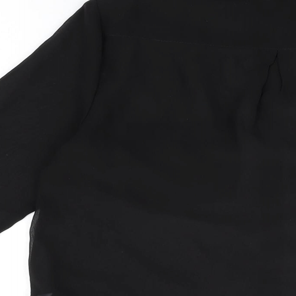 Womens UK Size M Stradivarius Black Basic Button-Up
