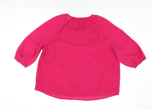 Womens UK Size 16 Per Una Pink Basic Blouse