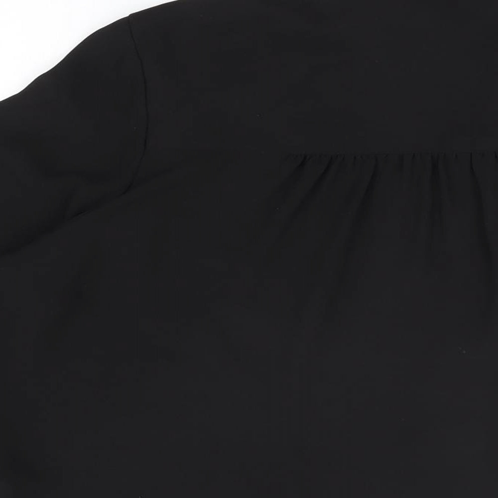 Womens UK Size 10 H&M Black Basic Button-Up