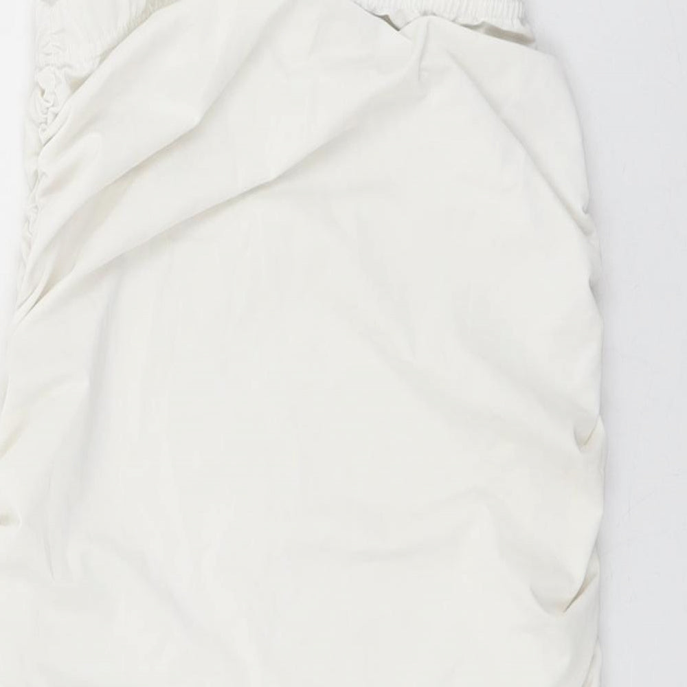 PRETTYLITTLETHING Womens White Polyester Mini Skirt Size 8