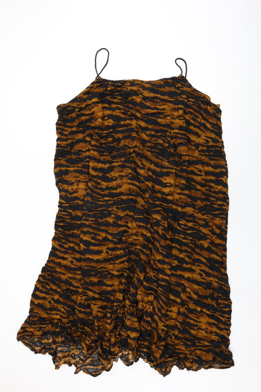 Simply Be Womens Black Geometric Viscose Shift Size 28 Round Neck Pullover