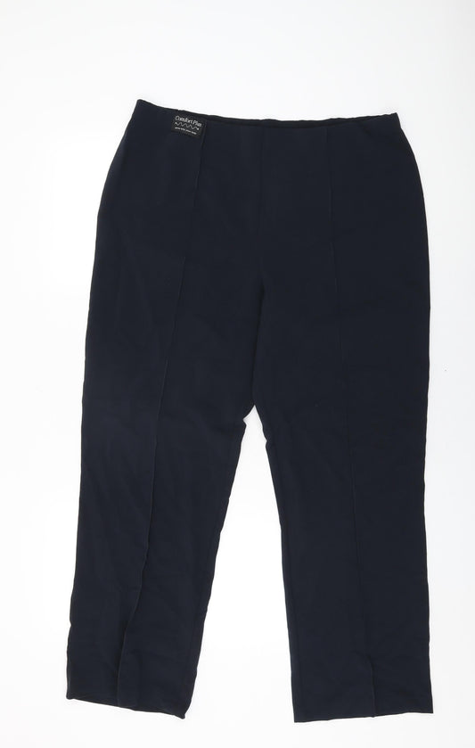 Womens UK Size 16 Epilogue Regular Fit Blue Trousers