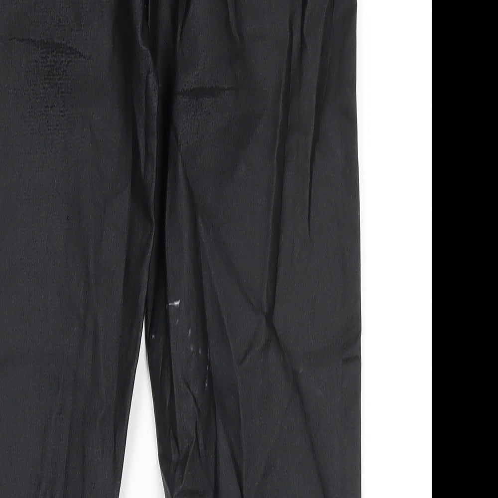 River Island Womens Black Viscose Trousers Size 12 L31 in Regular - Leather Look