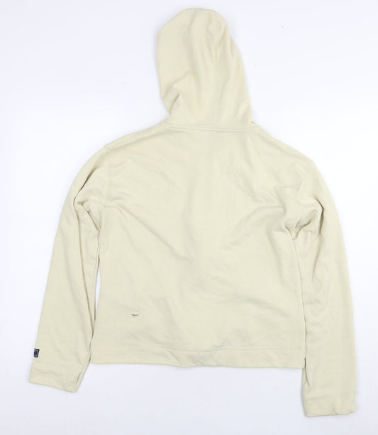 Reebok Womens Beige Cotton Full Zip Hoodie Size 14 Zip