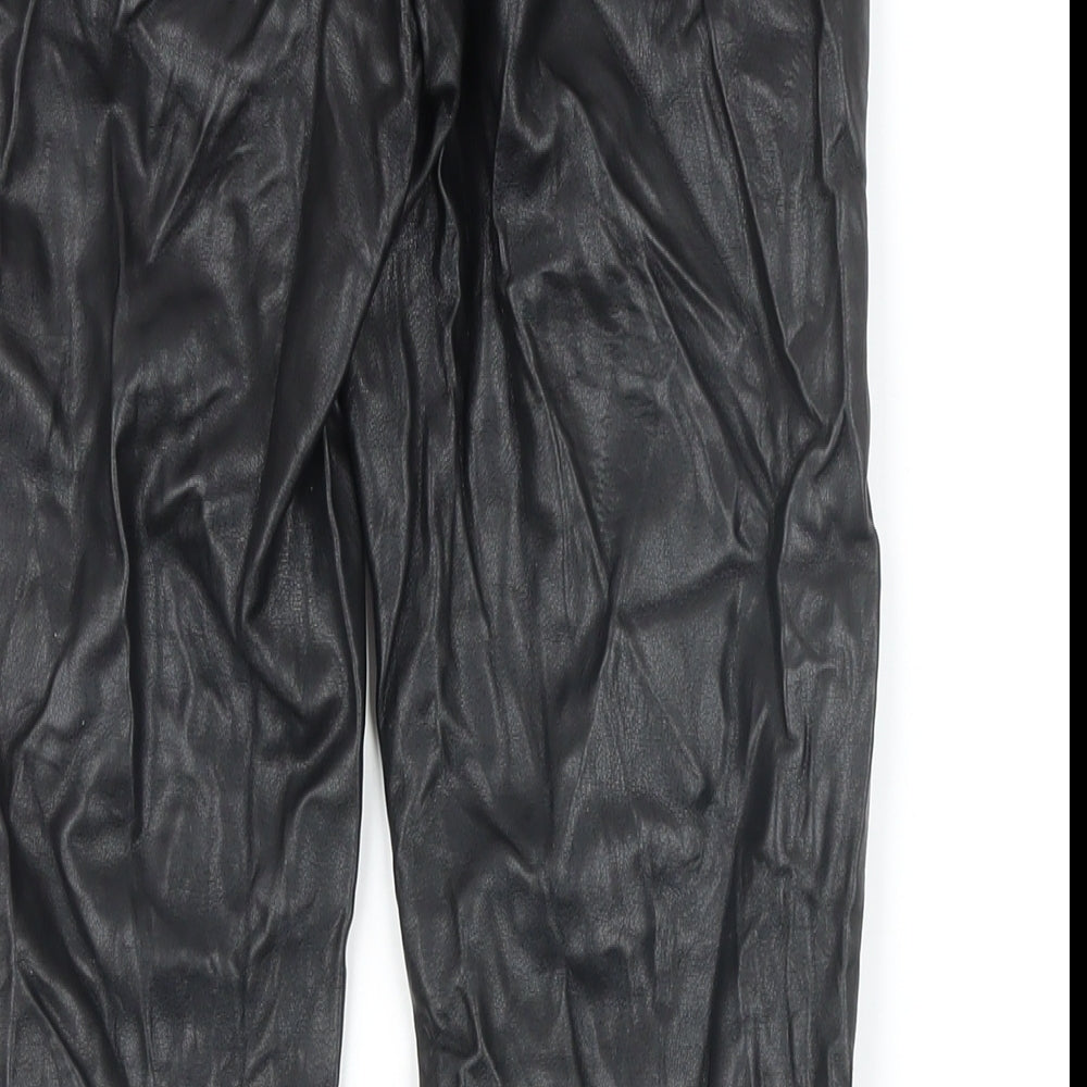 Womens UK Size S Zara Regular Fit Black Trousers