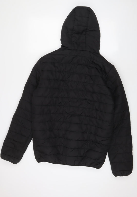 Avant Garde Mens Black Puffer Jacket Jacket Size L Zip