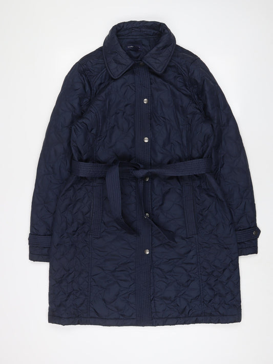 Womens UK Size M Lands' End Blue Quilted Coat