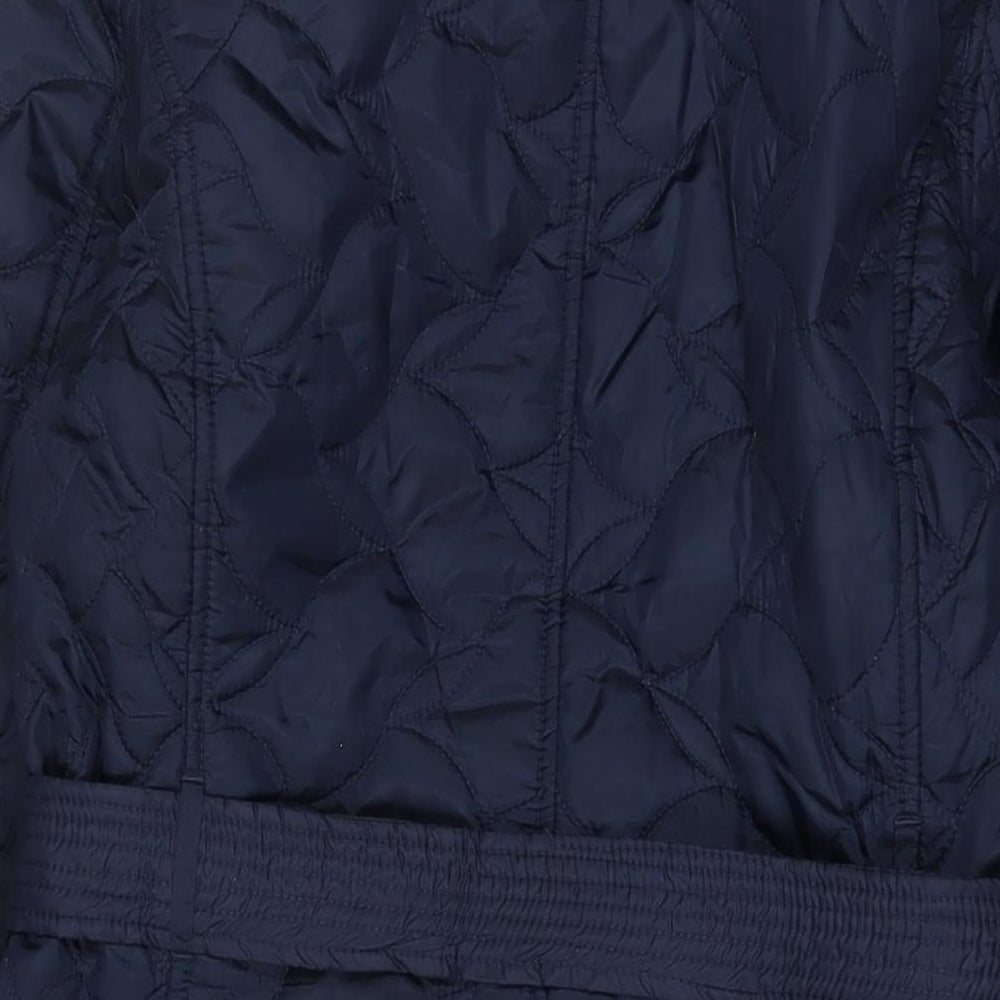Womens UK Size M Lands' End Blue Quilted Coat